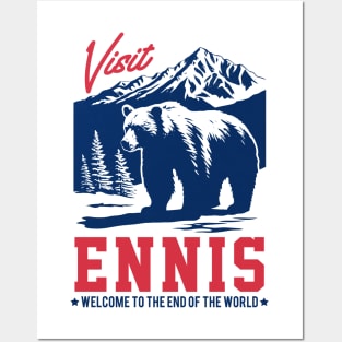 Visit Ennis, Alaska - Original Faded Style Design Posters and Art